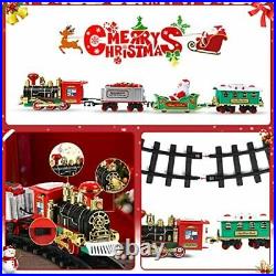 Christmas Train Set Toy Gifts Kids Boys Girls Lights &Sounds Round Railway Track