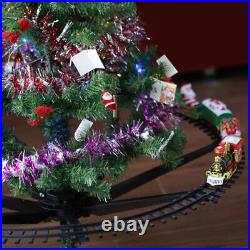 Christmas Train Set With Sounds And Lights Electric Rail Car Toy Mini Train LS