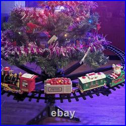 Christmas Train Set With Sounds And Lights Electric Rail Car Toy Mini Train LS