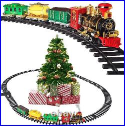 Christmas Train Set- around the Christmas Tree with Real Smoke, Music & Lights