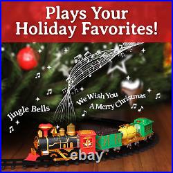Christmas Train Set- around the Christmas Tree with Real Smoke, Music & Lights