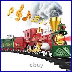 Christmas Train Set for Christmas Tree, Train Toys WithRealistic Smoke, Lights & S