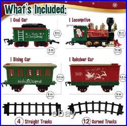 Christmas Train Set for Under The Tree with Lights, Music, Sounds, and Steam