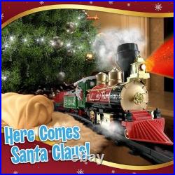 Christmas Train Set for Under The Tree with Lights, Music, Sounds, and Steam