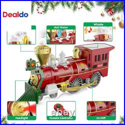 Christmas Train Set with Remote Control Train Toys WithSmoke, Lights & Sound, Chri