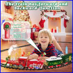 Christmas Train Set with Remote Control Train Toys WithSmoke, Lights & Sound, Chri