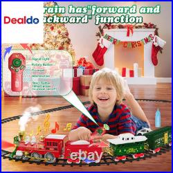 Christmas Train Set with Remote Control Train Toys WithSmoke, Lights & Sound, Chri