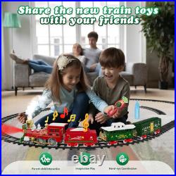 Christmas Train Set with Remote Control Train Toys WithSmoke, Lights & Sound, Chri