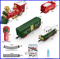 Christmas Train Set with Remote Control Train Toys WithSmoke, Lights & Sound, Chri