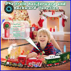 Christmas Train Set with Remote Control Train Toys WithSmoke Lights & Sound NEW