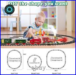 Christmas Train Set with Remote Control Train Toys WithSmoke Lights & Sound NEW