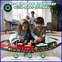 Christmas Train Set with Remote Control Train Toys WithSmoke Lights & Sound NEW