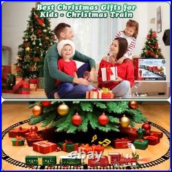 Christmas Train Set with Remote Control Train Toys withSmoke, Lights & Sound, C