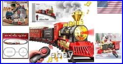 Christmas Train Set with Remote Realistic Smoke & Lights for Kids