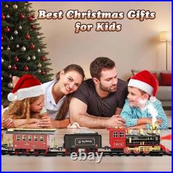 Christmas Train Set with Remote Realistic Smoke & Lights for Kids