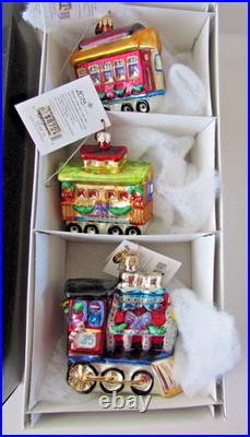 Christopher Radko 2000 North Pole Express Train Ornament Set Ltd Ed In Box