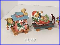 Collectible Cherished Teddies Train Lot 8 Pieces with Track set accessories