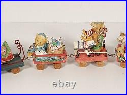 Collectible Cherished Teddies Train Lot 8 Pieces with Track set accessories