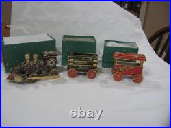 Collectible Cloisonne 3-Piece Christmas Train Set/Original Boxes
