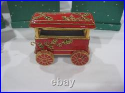 Collectible Cloisonne 3-Piece Christmas Train Set/Original Boxes