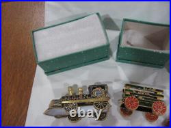 Collectible Cloisonne 3-Piece Christmas Train Set/Original Boxes