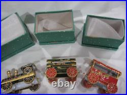Collectible Cloisonne 3-Piece Christmas Train Set/Original Boxes