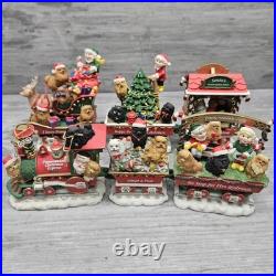 DAMAGED Danbury Mint The Pomeranian Christmas Express Train 6-Piece Set Pom Dogs