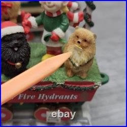 DAMAGED Danbury Mint The Pomeranian Christmas Express Train 6-Piece Set Pom Dogs