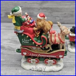 DAMAGED Danbury Mint The Pomeranian Christmas Express Train 6-Piece Set Pom Dogs