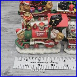 DAMAGED Danbury Mint The Pomeranian Christmas Express Train 6-Piece Set Pom Dogs