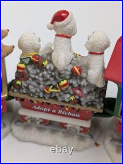 Danbury Mint Bichon Frise Christmas Express Train Set 6-Piece Figurines