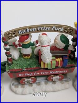 Danbury Mint Bichon Frise Christmas Express Train Set 6-Piece Figurines