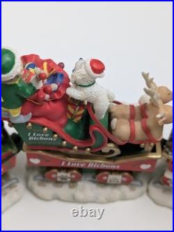 Danbury Mint Bichon Frise Christmas Express Train Set 6-Piece Figurines Danbury Mint Bichon Frise Christmas Express Train Set 6-Piece Figurines