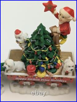 Danbury Mint Bichon Frise Christmas Express Train Set 6-Piece Figurines