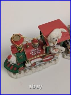 Danbury Mint Bichon Frise Christmas Express Train Set 6-Piece Figurines