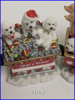 Danbury Mint Bichon Frise Christmas Express Train Set 6-Piece Figurines