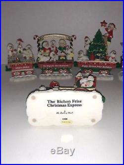 Danbury Mint Bichon Frise Christmas Express Train Set in Original Packaging