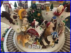 Danbury Mint Bulldog Christmas wonderland train set. Retired