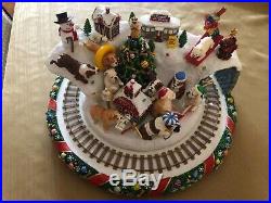 Danbury Mint Bulldog Christmas wonderland train set. Retired