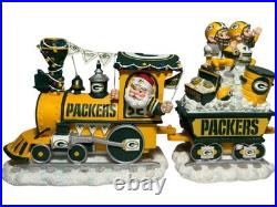 Danbury Mint Christmas Express 6 Piece Holiday Train Set Green Bay Packers 2001