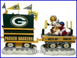 Danbury Mint Christmas Express 6 Piece Holiday Train Set Green Bay Packers 2001