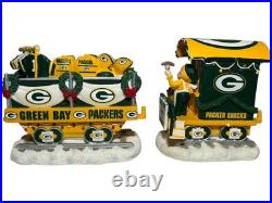 Danbury Mint Christmas Express 6 Piece Holiday Train Set Green Bay Packers 2001