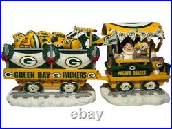 Danbury Mint Christmas Express 6 Piece Holiday Train Set Green Bay Packers 2001
