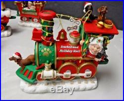 Danbury Mint DACHSHUND CHRISTMAS EXPRESS Train DOXIE 6 pc Set ORIGINAL BOX