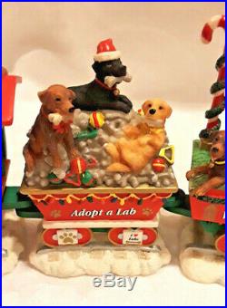Danbury Mint Labrador Christmas Express Train 6 Pc Decoration Ornament Set Box
