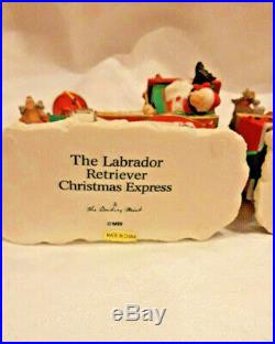 Danbury Mint Labrador Christmas Express Train 6 Pc Decoration Ornament Set Box