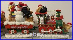 Danbury Mint Pomeranian Holiday Rail Train Express North Pole Christmas Set EUC