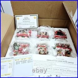 Danbury Mint Pug Christmas Holiday Rail Train Set Figurine 6 Piece Mint in Box