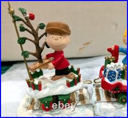 Danbury Mint Vintage 5Pc Peanuts Snoopy Christmas Train Set Excellent Condition