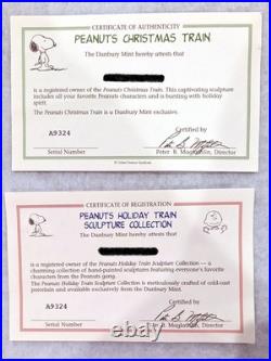 Danbury Mint Vintage 5Pc Peanuts Snoopy Christmas Train Set Excellent Condition